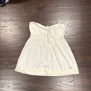 Hollister Cream Strapless babydoll Top